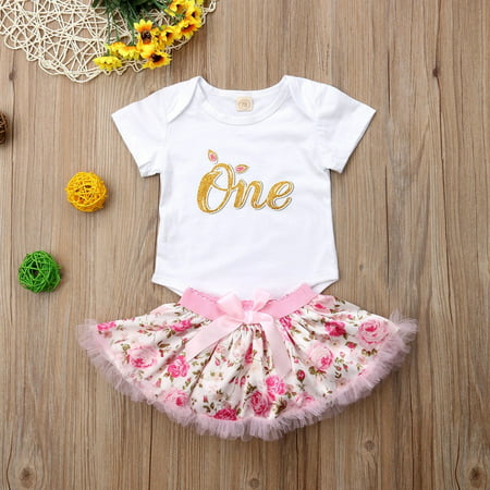 NEW cute Baby Girl Infant Toddler Tutu dress SKIRT Romper Bodysuit PINK size 000 